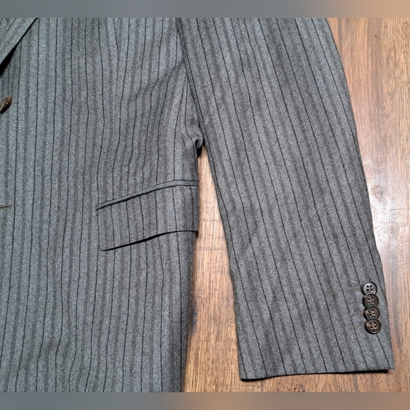 Z Zegna Men's Sport Coat Jacket City Fit Gray Striped Wool 2Btn Size 42R - Picture 3 of 9